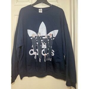 Adidas Golden Crewneck Sweatshirt Navy Size XL Retro Logo Pullover Sweater